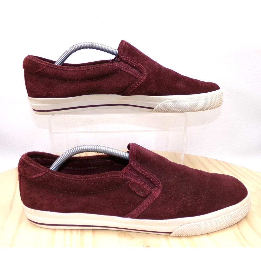 Polo Ralph Lauren Vaughn Slip II Shoes Mens 10.5 D Burgundy Suede Sneakers